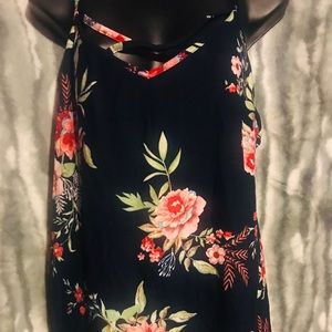Navy blue floral top